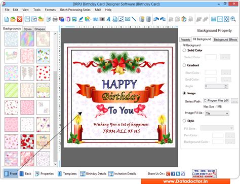 Express yourself by customizing the online greeting card. Screenshots of Birthday card maker software to design ...