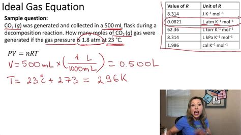 Ideal Gas Equation How To Choose The Correct Gas Constant R With Example YouTube