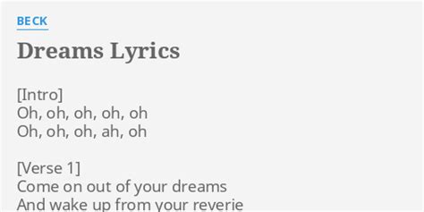 Dreams Lyrics By Beck Oh Oh Oh Oh