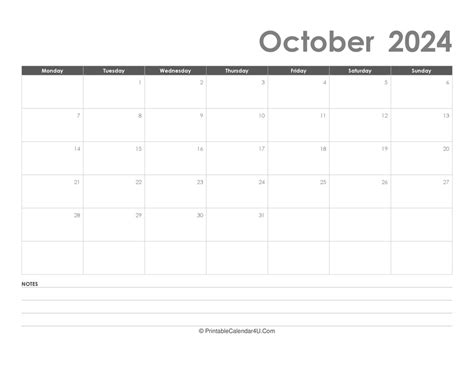 October 2024 Calendar Printable Pdf Freddy Ethelyn