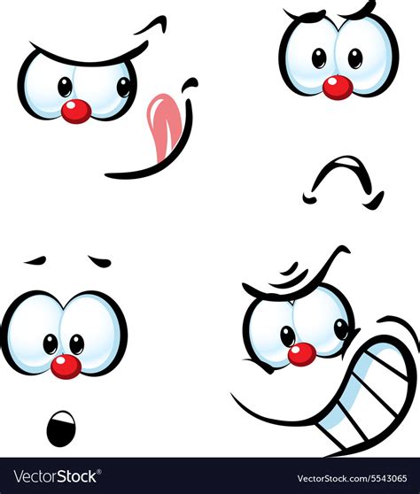 Funny Cartoon Face Frown Royalty Free Vector Image