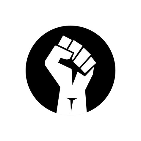 Raised Fist Logo Raised Black Fist Vecor Icon Victory Rebel Symbol