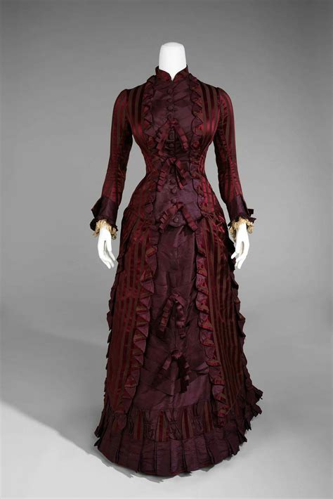 1878 America Silk Wedding Ensemble Met Museum Historical Dresses