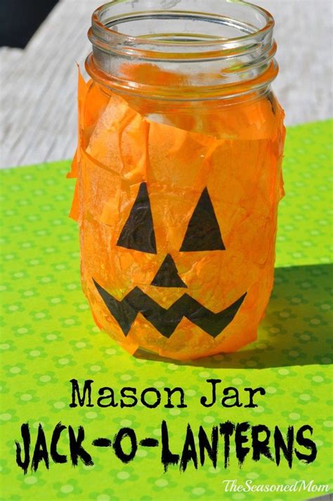 Mason Jar Jack O Lantern Craft For Kids With Text Overlay That Says