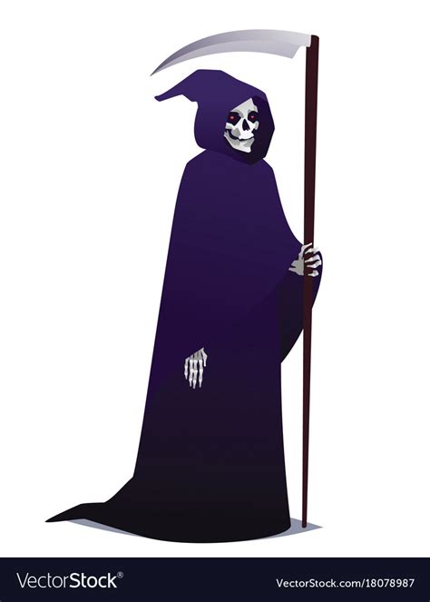 Grim Reaper Holding Scythe Death Character In Vector Image