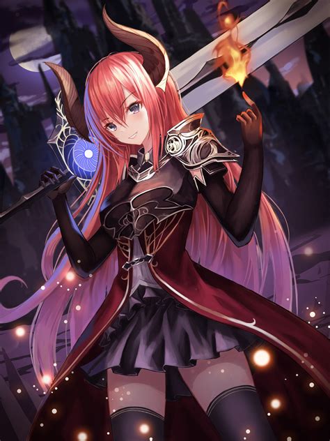 demon girl with sword original anime character 27 oct 2018 ｜random anime arts [rarts