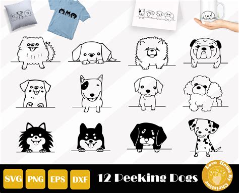 12 Peeking Dogs Svg Pet Svg Puppies Svg Cute Dog Clipart Etsy