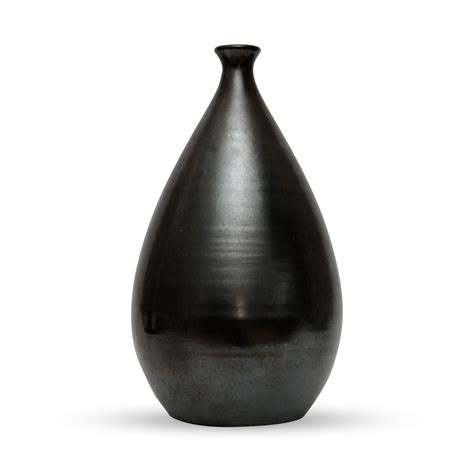 French Black Iridescent Ceramic Teardrop Vase — Ruby Atelier