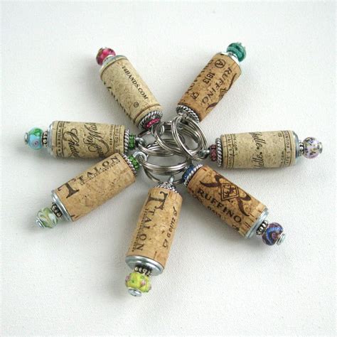 Wine Cork Keychain Upcycled Recycled Wine Cork Cork Keyring