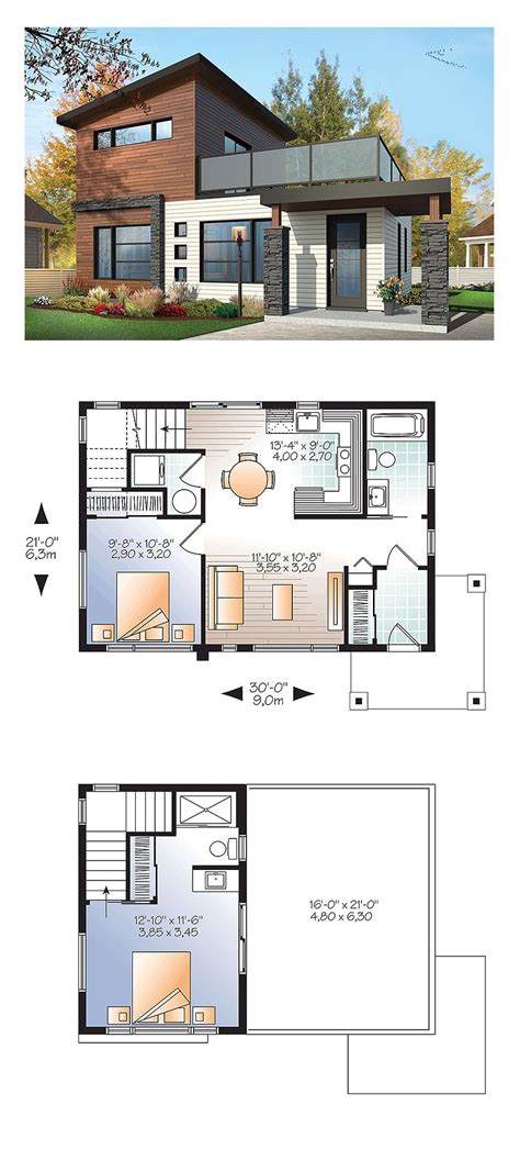 See more ideas about floor plans, house design, house plans. Modern Style House Plan 76461 with 2 Bed, 2 Bath | Small house plans, Modern style house plans ...