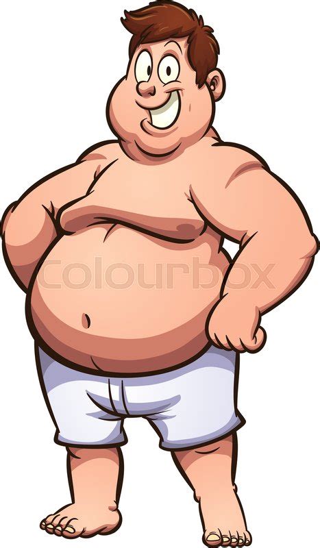 Happy Fat Man In Underwear Vector Stock Vector Colourbox