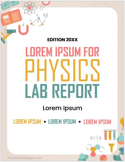 Physics Lab Report Cover Pages Download Edit And Print