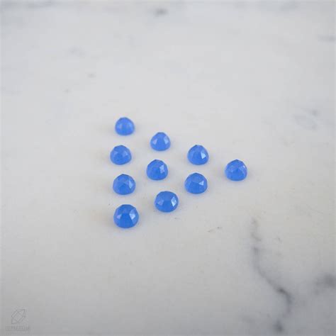 6mm Rose Faceted Blue Chalcedony Cabochon Milky Blue Opaque Etsy