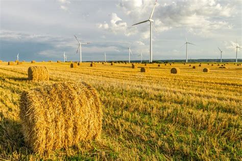Windmill On The Field Stock Photo Image Of Stubble Electricity 27003550
