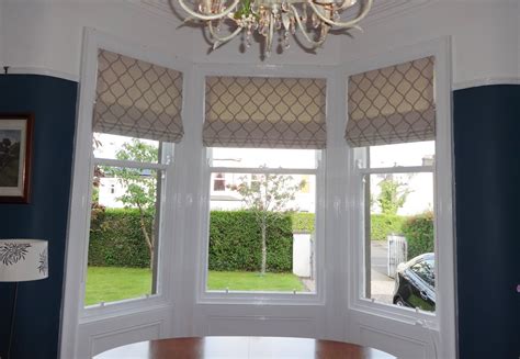 Roman Blinds Fitted In Bay Window Made In Clarke And Clarke Embroidered