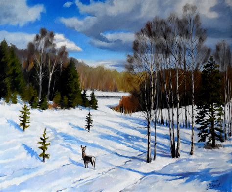 The Winter Forest Artistsupportpledge Malerei Von Serghio Ghetiu