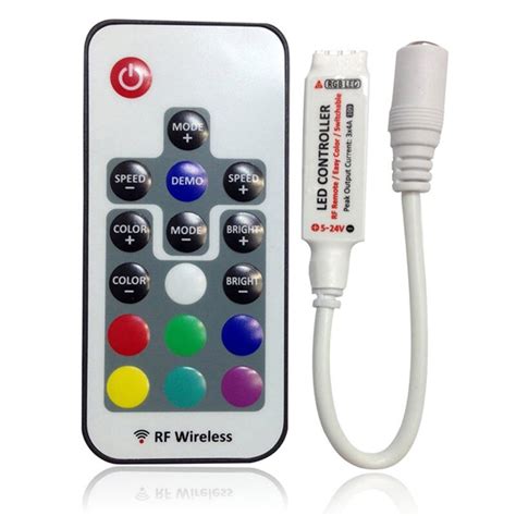 10pcs New Dc5 24v Mini 17 Keys Rf Wireless Remote Control 3528 5050 Rgb