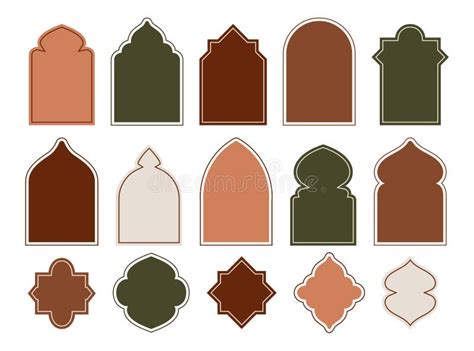 Ramadan Shapes Islam Elements Of Arab Mosque Door Stickers And