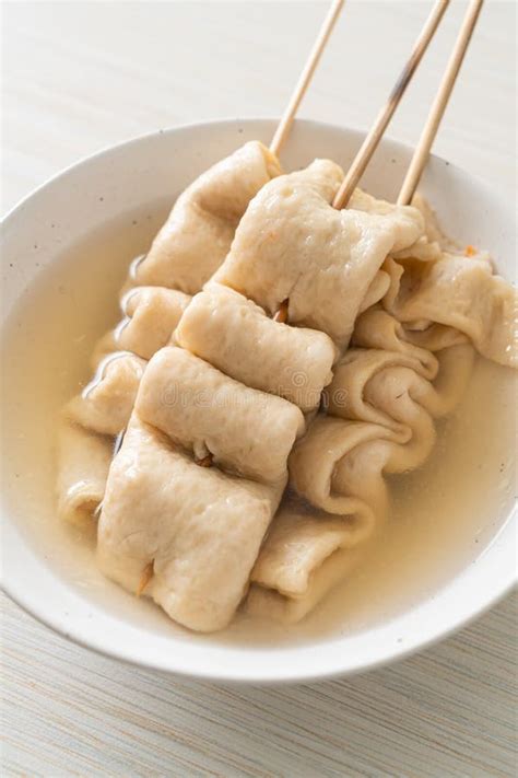 Odeng Korean Fish Cake Skewer In Soup Stock Photo Image Of Cooking