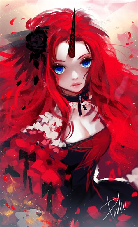 Red Hair Anime Girl Blue Eyes Wallpaper 1440x2368
