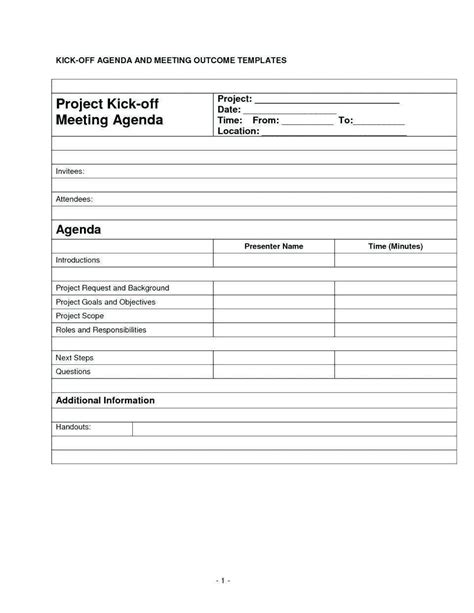 Construction Kickoff Meeting Agenda Template