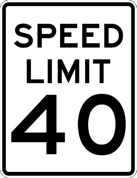 Speed Limit 40 Travelusroadsignsspeedlimitspeed