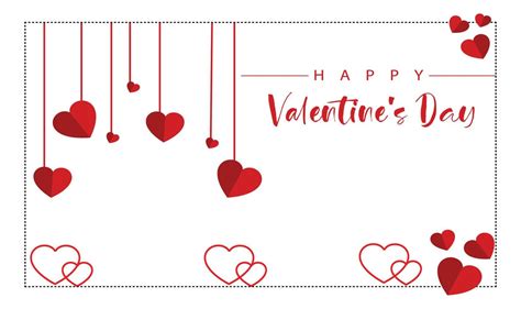 14 February Happy Valentines Day Background Design With Papercut Style