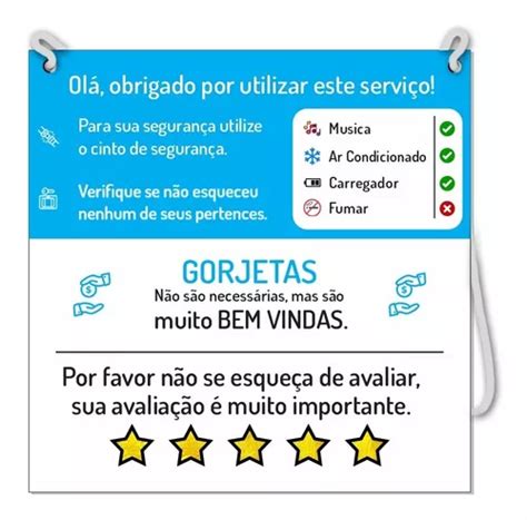 Uni Acess Rio Placa Informativa Uber Taxi App Carro Waze Mercadolivre