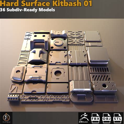 Artstation Hard Surface Kitbash 01 Subdiv Ready Resources