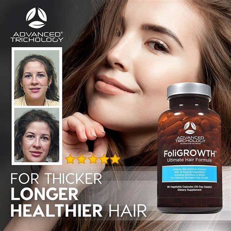 Herbal Foligrowt Hair Growth Supplement For Thicker Fuller Hair 90 Caps