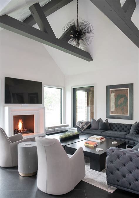 Beautiful Grey Modern Farmhouse Style Monochromatic Living Room Decor