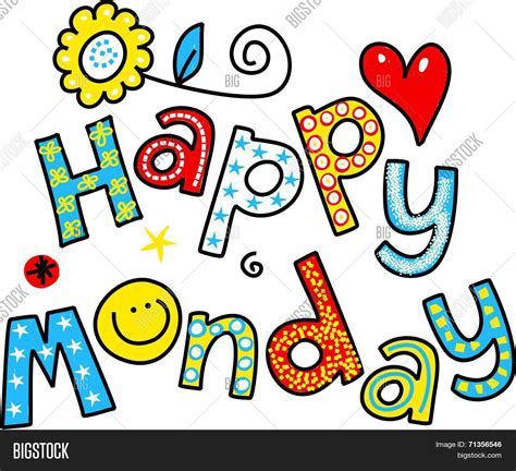 Happy Monday Cartoon Text Clipart Stock Photo And Stock