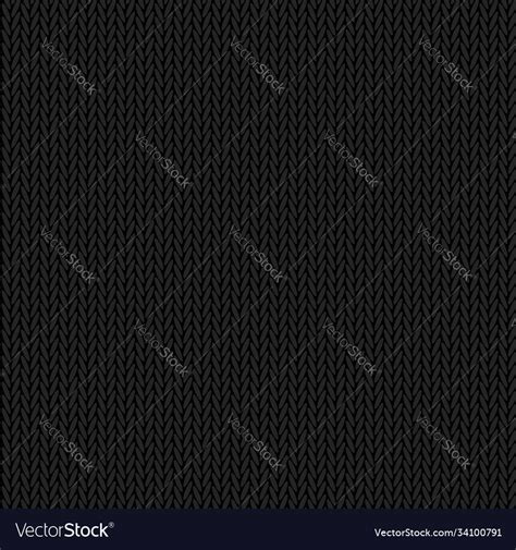 Knit Texture Black Color Seamless Pattern Fabric Vector Image