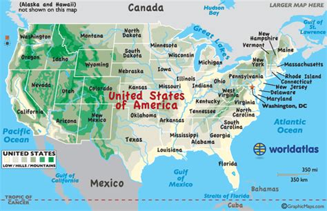 Us Map Map Of Us United States Map Us Maps Of Landforms Roads