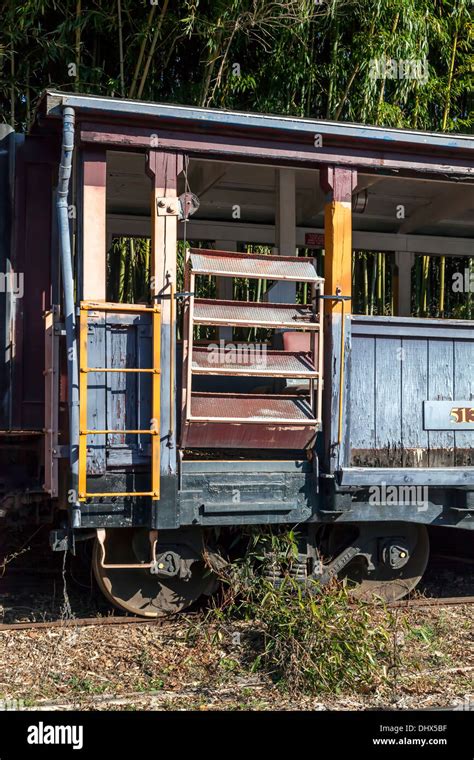 Steps Of Open Passenger Railroad Car Used For Smoky Mountain Tours On