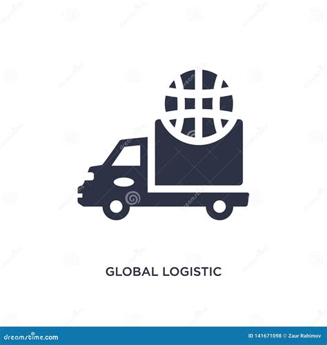 Global Logistic Icon On White Background Simple Element Illustration