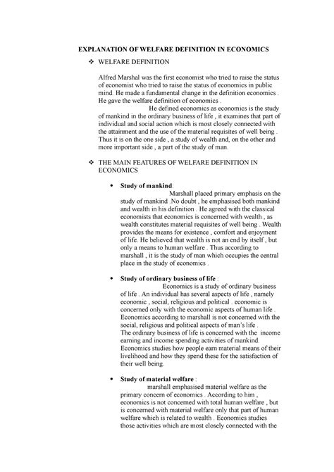 Explanation Of Welfare Definition In Economics Explanation Of Welfare