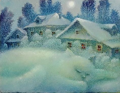 Winter Cat Paintings Leonid Kolosov Olgas Cat