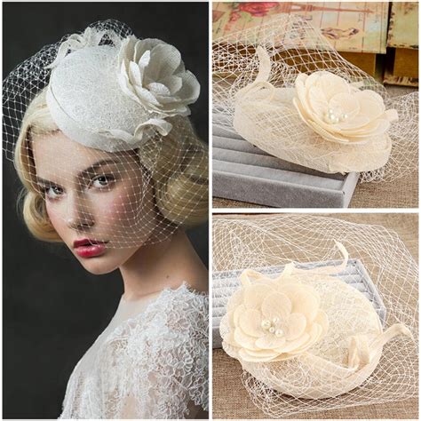 Vintage Wedding Bridal Hair Accessories Flower Tulle Birdcage Veil