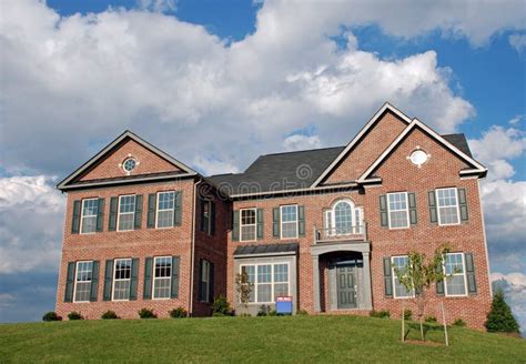 Luxury Model Home Exterior Front View Stock Image Image Of Brick