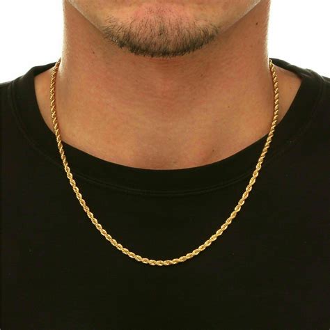 18k solid gold rope chain necklace men women 16 18 20 22 24 26 28 30 ebay