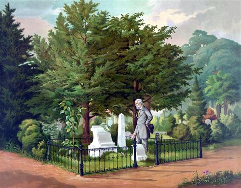 Robert E Lee Visits Stonewall Jacksons Grave Painting By