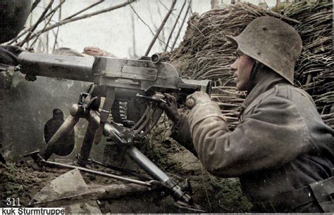 Austrian Machine Gun Position In A Trench In Galicia On Eastern Front