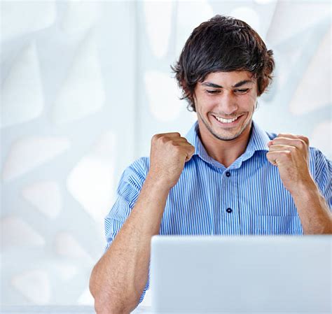 Happy Person On Computer