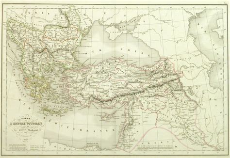 Vintage Ottoman Empire Map 1845 Original Art Antique Maps And Prints