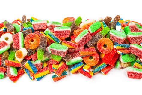 Assorted Gummy Candies Top View Jelly Sweets Stock Image Image Of