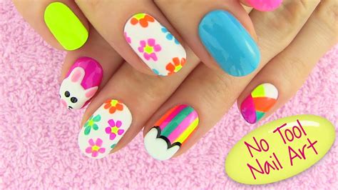 Diy Nail Art Without Any Tools 5 Nail Art Designs Diy Projects Youtube