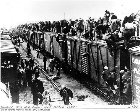 The Great Depression From 1929 1937 Desperation Train Crowd Photo