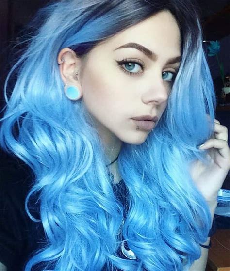 Hair coloring can be scary. Top 25 Blue Hair Streaks Ideas for Girls - SheIdeas