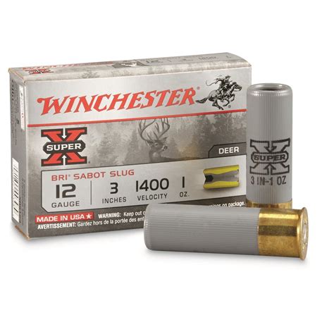 Winchester Super X Slugs 12 Gauge Xrs123 Sabot 3 1 Ozs 5 Rounds